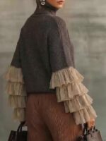 Retro stiliaus elegantiškas megztinis - Image 7