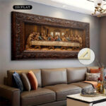Įrėmintas paveikslas „Paskutinė vakarienė“ (50 × 100 cm) - Image 5