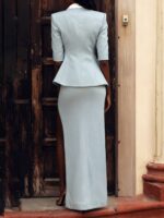 Elegantiškas moteriškas kostiumėlis su sijonu - Image 3