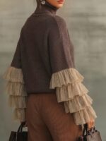 Retro stiliaus elegantiškas megztinis - Image 3