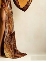 Kimono stiliaus chalatas su Afrikos žemėlapio raštu - Image 5