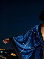 Kimono stiliaus chalatas su diržu - Image 2