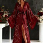 Bordo kimono chalatas