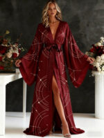 Bordo kimono chalatas