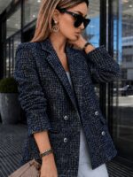 Elegantiškas moteriškas tvido švarkas - Image 3