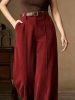 Elegantiškos moteriškos velvetinės kelnės - Image 4