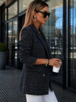 Elegantiškas moteriškas tvido švarkas - Image 9
