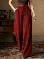 Elegantiškos moteriškos velvetinės kelnės - Image 2