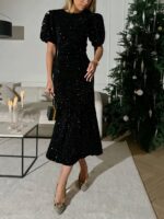 Elegantiška moteriška suknelė su blizgučiais