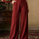 Elegantiškos moteriškos velvetinės kelnės