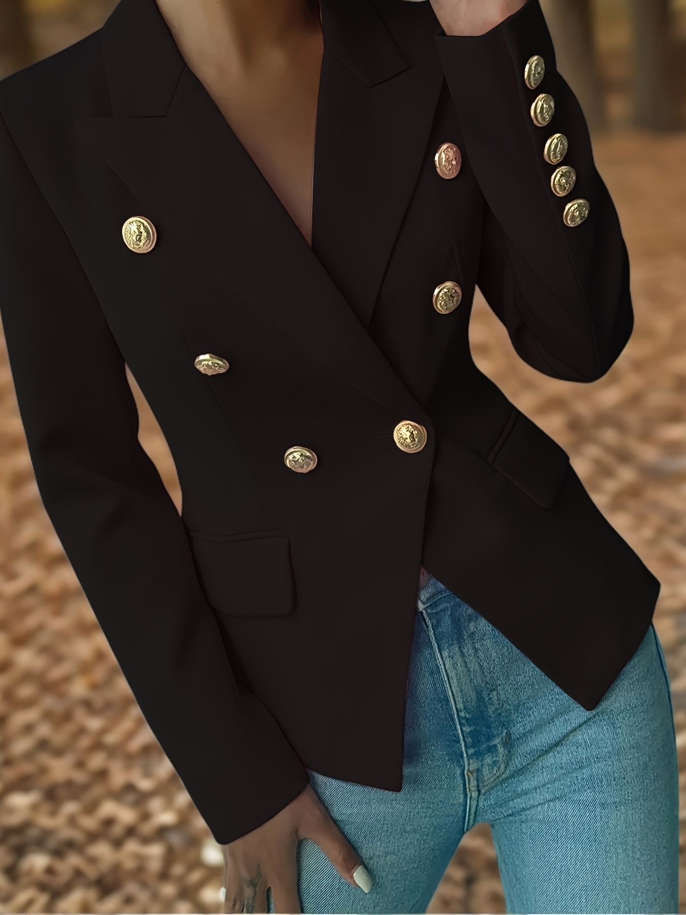product-fmket-ac52a56f6b1c5159cb56edeb323ff112 Elegantiškas moteriškas švarkas su dvigubu sagų užsegimu - Image 1